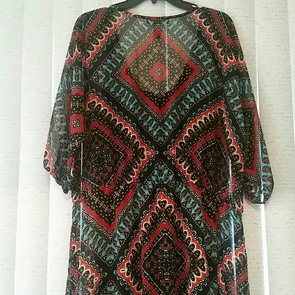 SOLD (SOLD) INC. AZTEC COLD SHOULDER DRESS - Picture 4 of 8